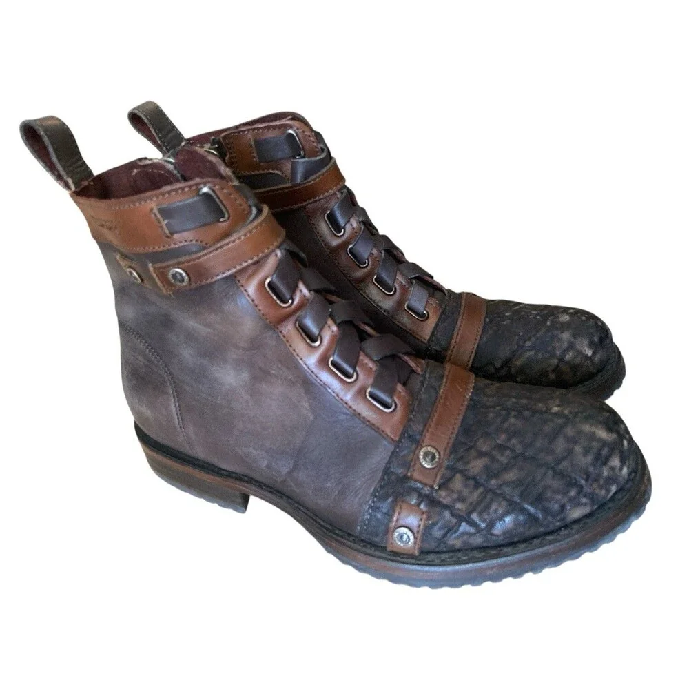 Cuadra Men's Urban Woven Leather Round Toe Cowboy Boot Size‎ 8